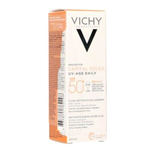 فلوئید ضد آفتاب بی رنگ Capital Soleil SPF50 ویشی 40ml