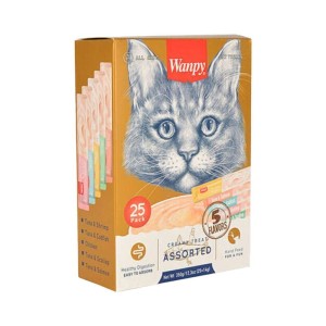 بستنی گربه ونپی با طعم میکس سفارش اروپا Wanpy Assorted بسته 25 عددی