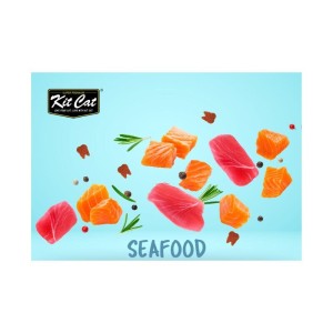 تشویقی چیپسی گربه کیت کت مراقبت از مجاری ادراری با طعم غذای دریایی Kit Cat Crisps Cat Treat With Seafood وزن 20 گرم