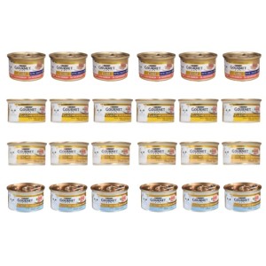 کنسرو غذای گربه گورمت پته با طعم میکس Gourmet Gold Mix Pate بسته 24 عددی
