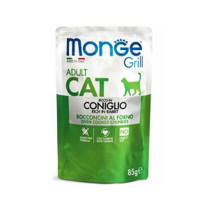 پوچ گربه مونژه با طعم گوشت خرگوش Monge Grill Cat Pouch وزن 85 گرم