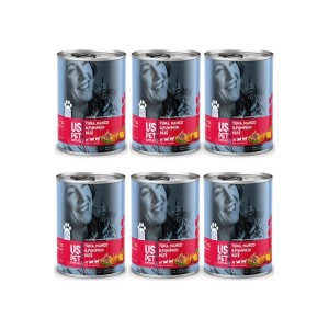 کنسرو غذای گربه یو اس پت مدل های پریمیوم با طعم ماهی تن انبه و کدو تنبل USPet Cat Canned Food بسته 6 عددی