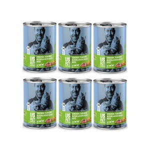 کنسرو غذای گربه یو اس پت مدل های پریمیوم با طعم مرغ و زردچوبه و گشنیز USPet Cat Canned Food بسته 6 عددی