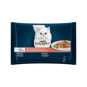 پوچ گربه گورمت در ژله با طعم اردک، گوشت شکار، قزل‌آلا و بوقلمون Gourmet Perle Multipack in Jelly بسته 4 عددی