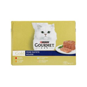 کنسرو غذای گربه گورمت موس با طعم میکس Gourmet Gold Fine Mousse بسته 12 عددی