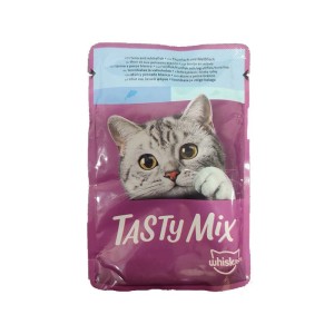 پوچ گربه ویسکاس با طعم تن و ماهی سفید Whiskas Catch of the Day Tasty Mix وزن 85 گرم