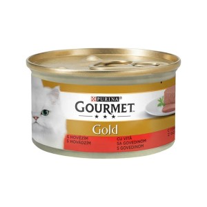 کنسرو غذای گربه گورمت موس با طعم گوشت گاو Gourmet Gold Mousse وزن 85 گرم