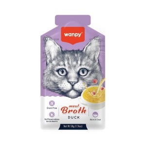 سوپ گربه ونپی با طعم اردک سفارش اروپا Wanpy Meat Broth وزن 50 گرم