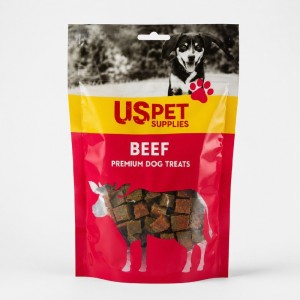 تشویقی سگ یو اس پت با گوشت گاو مدل لقمه بیف و سبزیجات USPet Beef Vegetable Bite وزن 100 گرم