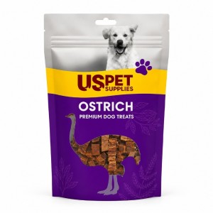 تشویقی سگ یو اس پت با طعم شترمرغ مدل حبه‌ای USPet Dog Treat Ostrich Marbled وزن 100 گرم