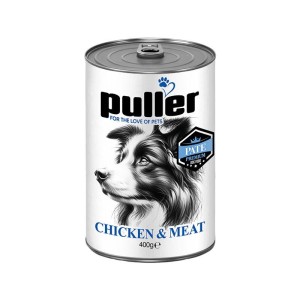 کنسرو غذای سگ پولر با طعم گوشت گوساله و مرغ Puller Premium وزن 400 گرم