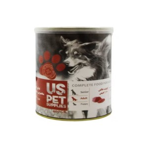 کنسرو غذای سگ یو اس پت با طعم گوشت خالص گاو UsPet Canned Food With Pure Meat وزن 800 گرم