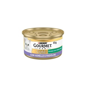 کنسرو غذای گربه گورمت کیکی با 4 طعم گوشت گاو، مرغ، بره و بوقلمون Gourmet Gold Les Timbales بسته 12 عددی