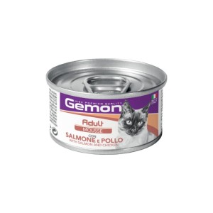 کنسرو غذای گربه مونژه مدل جمون با طعم ماهی سالمون و مرغ Monge Gemon Cat Canned Food وزن 85 گرم