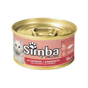 کنسرو غذای گربه مونژه با طعم سالمون و میگو Monge Simba Cat Mousse وزن 85 گرم