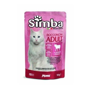 پوچ گربه مونژه با طعم گوشت گاو و نخود Monge Simba Cat Chunkies وزن 100 گرم