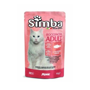 پوچ گربه مونژه با طعم سالمون و ماهی دوری Monge Simba Cat Chunkies وزن 100 گرم