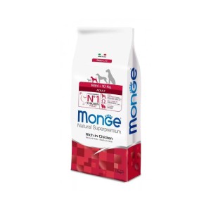 غذای خشک سگ بالغ نژاد کوچک مونژه با طعم گوشت مرغ و برنج Monge Natural Superpremium Mini Adult وزن 7.5 کیلوگرم | پت استوک