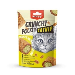 تشویقی گربه ونپی با طعم کت نیپ و مرغ Wanpy Crunchy Pockets وزن 60 گرم