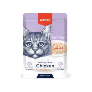 پوچ گربه ونپی با طعم مرغ و خرچنگ سفارش اروپا Wanpy Super Premium بسته 12 عددی