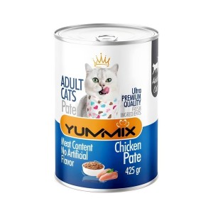 کنسرو غذای گربه بالغ یامیکس مدل پته با مرغ Yummix With Chicken Pate Adult Cat Can وزن 425 گرم