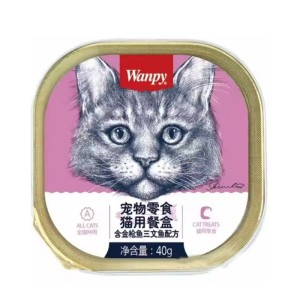 غذای کاسه ای گربه ونپی با طعم ماهی تن و سالمون Wanpy Tuna Mousse وزن 40 گرم