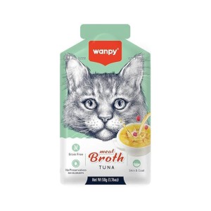 سوپ گربه ونپی با طعم ماهی تن سفارش اروپا Wanpy Cat Meat Broth بسته 12 عددی