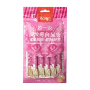 بستنی گربه ونپی با طعم ماهی کاد و تن سفارش چین Wanpy Creamy Treat بسته 5 عددی