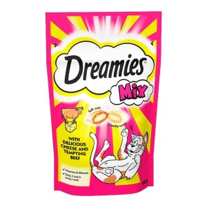 تشویقی گربه دریمیز با طعم گوشت و پنیر Dreamies Cat Snack with Cheese & Beef وزن 60 گرم