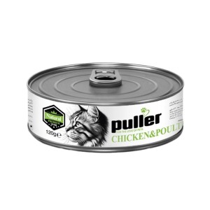 کنسرو غذای گربه پولر با طعم مرغ و گوشت پرندگان Puller Premium Natural وزن 120 گرم