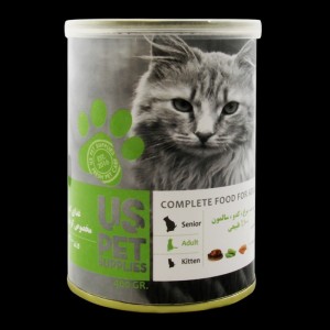 کنسرو غذای گربه یو اس پت با طعم مرغ و سالمون و کدو سبز UsPet Canned Food With Chicken & Salmon & Zucchini وزن 400 گرم