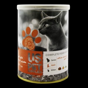 کنسرو غذای گربه یو اس پت با طعم گوشت مرغ و کدوحلوایی و کت نیپ UsPet Canned Food With Chicken & Pumpkin & Valeriana وزن 400 گرم