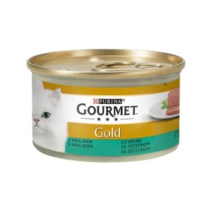 کنسرو غذای گربه گورمت موس با طعم گوشت خرگوش Gourmet Gold Mousse وزن 85 گرم