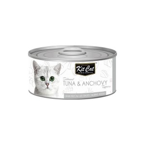 کنسرو غذای گربه کیت کت با طعم ماهی تن و ماهی ساردین KitCat Tuna & Anchovy وزن 80 گرم