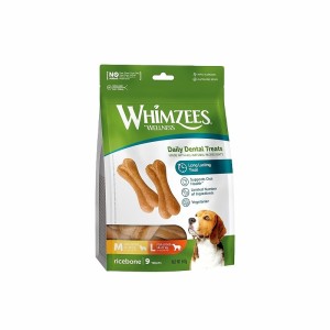 تشویقی دندانی سگ ویمزیس مدل استخوان برنجی سایز متوسط و بزرگ Whimzees Rice Bone M/L بسته 9 عددی