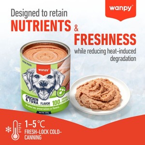 کنسرو غذای سگ ونپی با طعم مرغ و ماهی تن Wanpy Complete & Balanced وزن 400 گرم