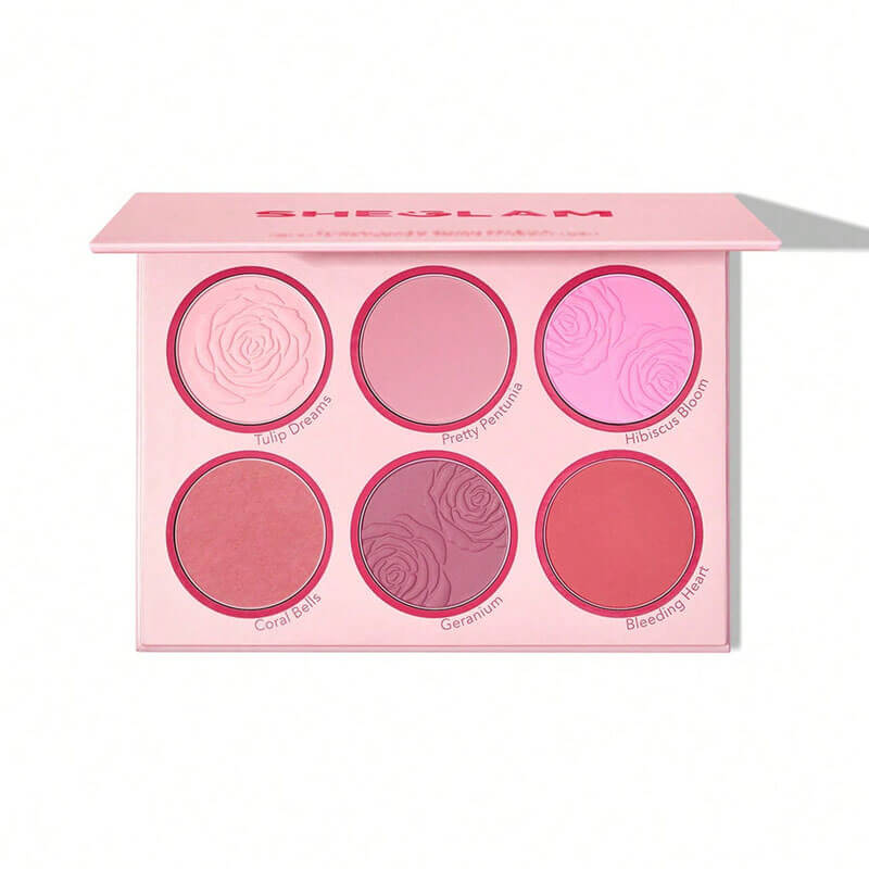 پالت رژگونه 6 رنگ شیگلم مدل Floral Flush رنگ Blushing Bouquet