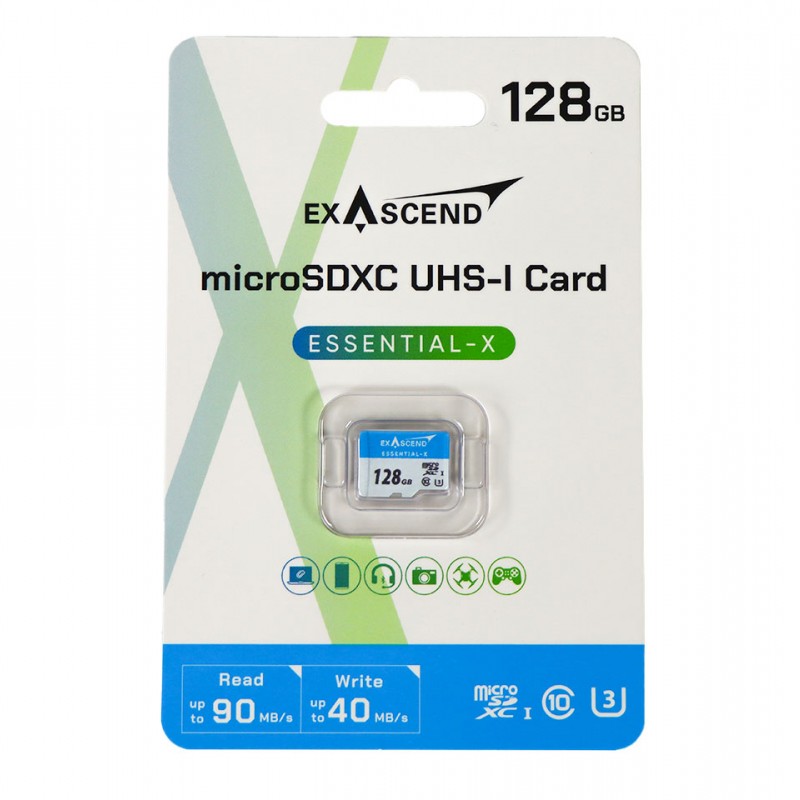 کارت حافظه MicroSDXC اگزاسند مدل ExAscend Essential-X UHS-I U3 V30 ظرفیت 128 گیگابایت