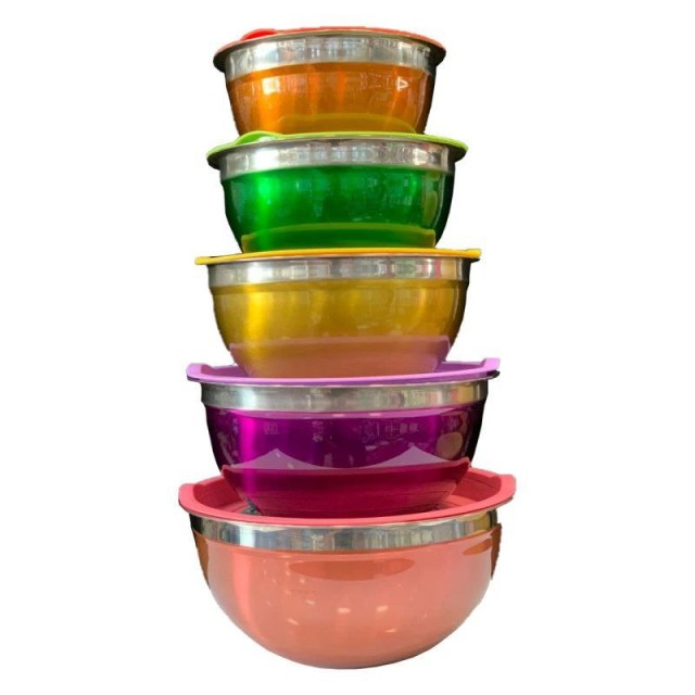 ست لگن آشپزخانه استیل روکش دار5pcs