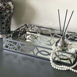 سینی پذیرایی کف آینه ای مستطیل