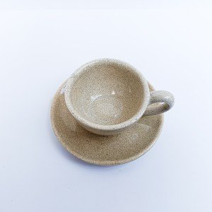 ست 6 عددی فنجان نعلبکی رنگ کرم
