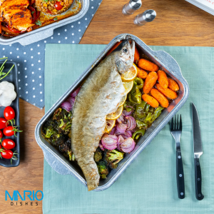 تابه روسی چدنی مستطیل 30*20 سانتی متری