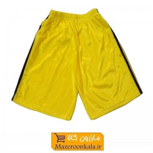 شورت و شلوارک ورزشی مردانه و پسرانه 3 خط طرح آدیداس رنگ زرد فروش تک و تعداد VLV-006E