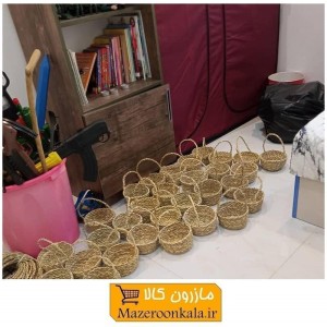 سبد حصیری گرد سایز کوچک تک دسته HWK-027