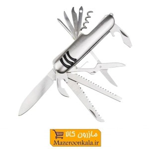 ست ابزار و چاقو ۱۱ کاره مدل Silver در رنگ سیلور، آبی و قرمز HAC-005