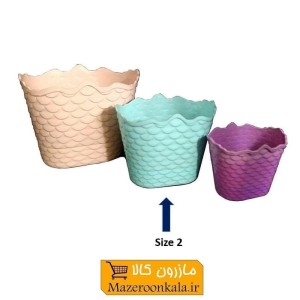 گلدان پلاستیکی سایز ۲ پولکی HGD-003