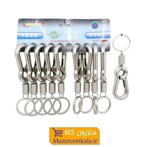 سرکلیدی فنری تک حلقه Tai Ke فلزی استیل سایز بزرگ HSK-033