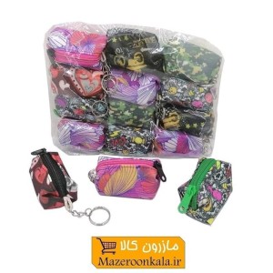 کیف هندزفری پارچه برزنتی طرح دار با حلقه HKF-035