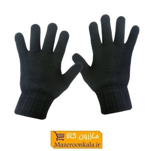 دستکش زمستانی مردانه مشکی بافت بزرگ CDA-001