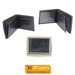 کیف پول مردانه دو برگ طرح چرم جعبه دار HKF-022